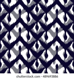 Ikat Seamless Pattern Design for Fabric.