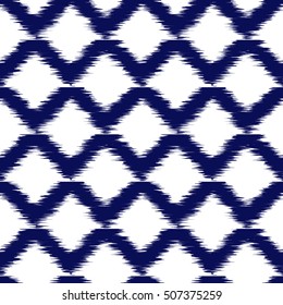 Ikat Seamless Pattern Design for Fabric.