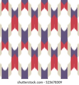 Ikat Seamless Pattern Design for Fabric.