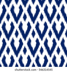 Ikat Seamless Pattern Design For Fabric.