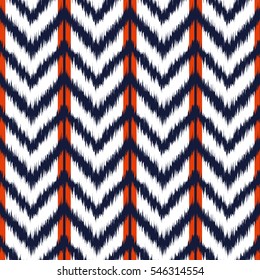 Ikat Seamless Pattern Design for Fabric.