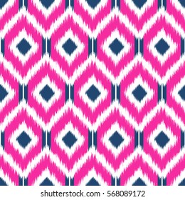 Ikat Seamless Pattern Design for Fabric.