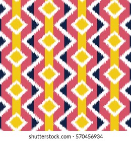 Ikat Seamless Pattern Design for Fabric.