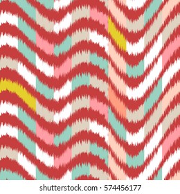 Ikat Seamless Pattern Design for Fabric.