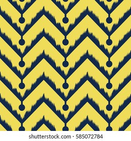 Ikat Seamless Pattern Design for Fabric.