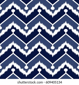 Ikat Seamless Pattern Design for Fabric.