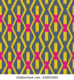 Ikat Seamless Pattern Design for Fabric.
