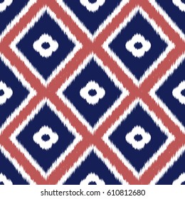 Ikat Seamless Pattern Design for Fabric.