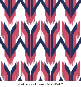 Ikat Seamless Pattern Design for Fabric.