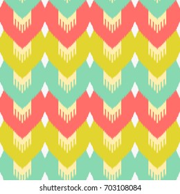 Ikat Seamless Pattern Design for Fabric.