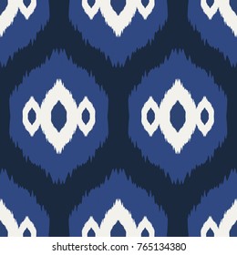 Ikat Seamless Pattern Design for Fabric