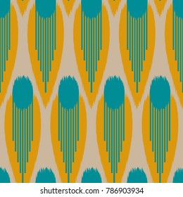 Ikat Seamless Pattern Design for Fabric.