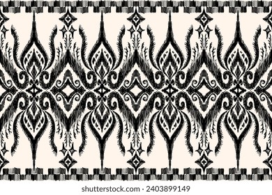 ikat nahtloses Musterdesign. Geometrisches ethnisches Stammes boho Aztec Gewebe Teppich mandala American African chevron Textil Dekoration Möbel. Textur, Vektorgrafik, Hintergrund.