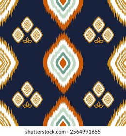 ikat seamless pattern element Pattern in the style of baroque with orient and floral elements ornament floral