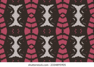 Ikat Seamless Pattern Embroidery Background. Ikat Stripes Geometric Ethnic Oriental Pattern traditional.aztec Style Abstract Vector illustration.design for Texture,fabric,clothing,wrapping,sarong.