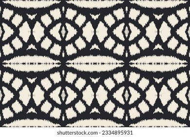 Ikat Seamless Pattern Embroidery Background. Ikat Pattern Geometric Ethnic Oriental Pattern traditional.aztec Style Abstract Vector illustration.design Texture,fabric,clothing,wrapping,sarong.