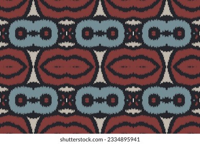 Ikat Seamless Pattern Embroidery Background. Ikat Flower Geometric Ethnic Oriental Pattern traditional.aztec Style Abstract Vector illustration.design for Texture,fabric,clothing,wrapping,sarong.