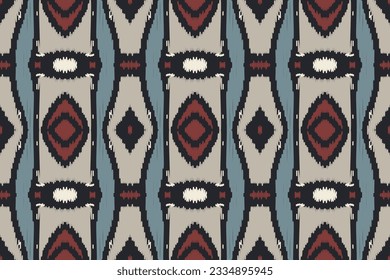 Fondo De Bordado Del Patrón Ikat De Seamless. Patrón oriental geométrico de tejido de Ikat tradicional. Diseño abstracto de estilo azteca Ikat para textura impresa, tela, sari, alfombra.