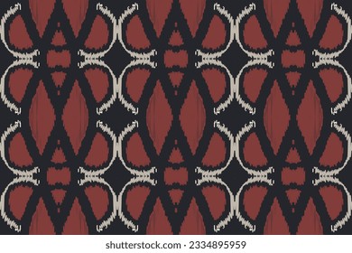 Ikat Seamless Pattern Embroidery Background. Ikat Diamond Geometric Ethnic Oriental Pattern traditional.aztec Style Abstract Vector design for Texture,fabric,clothing,wrapping,sarong.