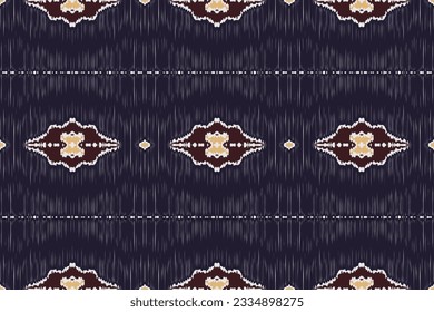 Fondo De Bordado Del Patrón Ikat De Seamless. Ikat Patrón Geométrico Etnico Oriental sin costura tradicional.Estilo azteca Abstracto Diseño vectorial para Textura, tela, ropa, envoltura, sarong.