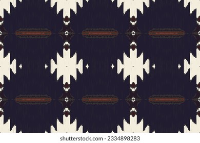 Fondo De Bordado Del Patrón Ikat De Seamless. Ikat Imprimir patrón geométrico de etnia oriental tradicional.azteca Estilo Abstract Ilustración vectorial.diseño para textura, tela, ropa, envoltura, sarong.