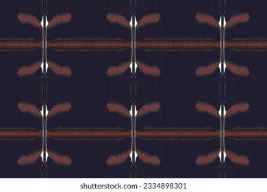 Ikat Seamless Pattern Embroidery Background. Ikat Print Geometric Ethnic Oriental Pattern Traditional. Ikat Aztec Style Abstract Design for Print Texture,fabric,saree,sari,carpet.