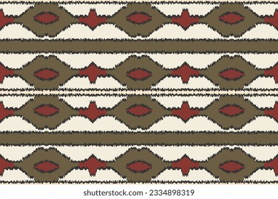 Ikat Seamless Pattern Embroidery Background. Ikat Fabric Geometric Ethnic Oriental Pattern Traditional. Ikat Aztec Style Abstract Design for Print Texture,fabric,saree,sari,carpet.
