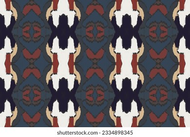 Fondo De Bordado Del Patrón Ikat De Seamless. Patrón oriental geométrico Ikat Chevron tradicional.azteca Estilo Abstracto Diseño vectorial para textura, tela, ropa, envoltura, sarong.