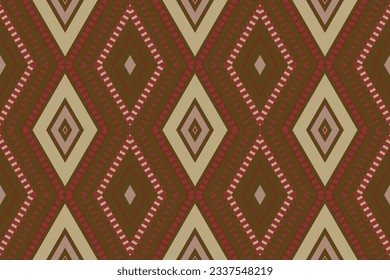 Ikat Seamless Pattern Embroidery Background. Ikat Vector Geometric Ethnic Oriental Pattern traditional.aztec Style Abstract Vector illustration.design for Texture,fabric,clothing,wrapping,sarong.