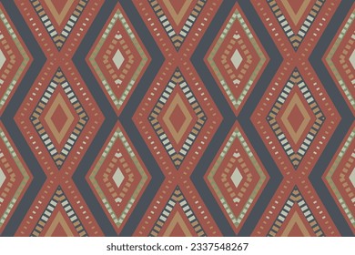 Ikat Seamless Pattern Embroidery Background. Ikat Stripes Geometric Ethnic Oriental Pattern Traditional. Ikat Aztec Style Abstract Design for Print Texture,fabric,saree,sari,carpet.