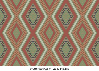 Fondo De Bordado Del Patrón Ikat De Seamless. Patrón sin costura Ikat Patrón Geométrico Étnico Oriental tradicional.Estilo azteca Abstracto Diseño Vector Textura, tela, ropa, envoltura, sarong.