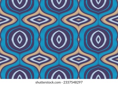 Ikat Seamless Pattern Embroidery Background. Ikat Stripes Geometric Ethnic Oriental Pattern traditional.aztec Style Abstract Vector illustration.design for Texture,fabric,clothing,wrapping,sarong.