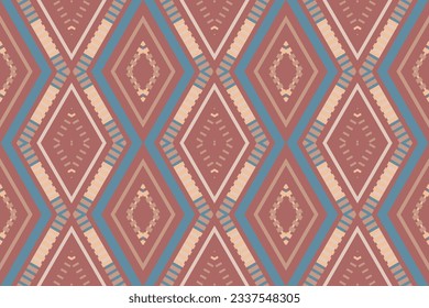 Ikat Seamless Pattern Embroidery Background. Ikat Print Geometric Ethnic Oriental Pattern traditional.aztec Style Abstract Vector illustration.design for Texture,fabric,clothing,wrapping,sarong.