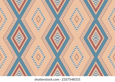 Ikat Stickereihintergrund ohne Nahtlose Muster. Ikat Blumen Geometrisches orientalisches Muster traditionell. Ikat Aztec Style Abstraktes Design für Print Textur, Gewebe, Saree, Sarpet.