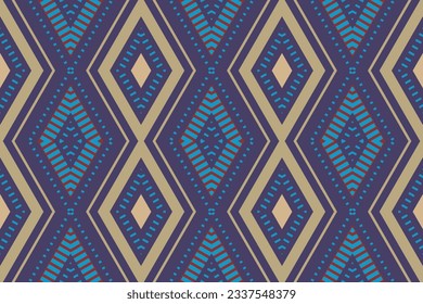 Ikat Seamless Pattern Embroidery Background. Ikat Floral Geometric Ethnic Oriental Pattern traditional.aztec Style Abstract Vector illustration.design for Texture,fabric,clothing,wrapping,sarong.