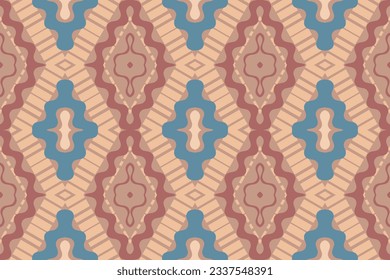Fondo De Bordado Del Patrón Ikat De Seamless. Patrón oriental geométrico del vector de Ikat tradicional. Diseño abstracto de estilo azteca Ikat para textura impresa, tela, sari, alfombra.