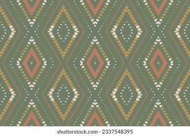 Ikat Seamless Pattern Embroidery Background. Ikat Designs Geometric Ethnic Oriental Pattern Traditional. Ikat Aztec Style Abstract Design for Print Texture,fabric,saree,sari,carpet.