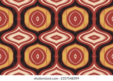 Ikat Seamless Pattern Embroidery Background. Ikat Frame Geometric Ethnic Oriental Pattern traditional.aztec Style Abstract Vector illustration.design for Texture,fabric,clothing,wrapping,sarong.