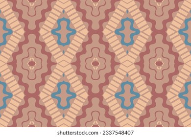 Ikat Seamless Pattern Embroidery Background. Ikat Vector Geometric Ethnic Oriental Pattern traditional.aztec Style Abstract Vector illustration.design for Texture,fabric,clothing,wrapping,sarong.