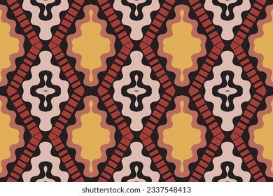 Fondo De Bordado Del Patrón Ikat De Seamless. Ikat Stripe Geometric Ethnic Oriental Pattern tradicional.aztec Estilo Abstract Vector ilustración.diseño para Textura, tela, ropa, envoltura, sarong.
