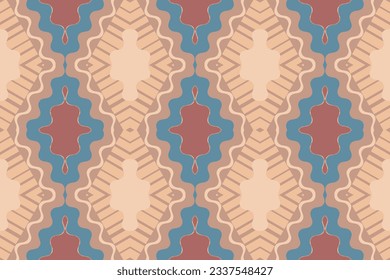 Ikat Seamless Pattern Embroidery Background. Ikat Triangle Geometric Ethnic Oriental Pattern traditional.aztec Style Abstract Vector design for Texture,fabric,clothing,wrapping,sarong.
