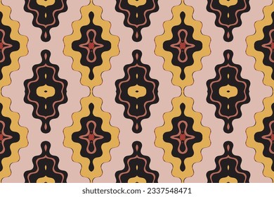 Fondo De Bordado Del Patrón Ikat De Seamless. Ikat Imprime el patrón geométrico de etnia oriental tradicional. Estilo azteca Abstract Ilustración vectorial.diseño para textura, tela, ropa, envoltura, sarong.