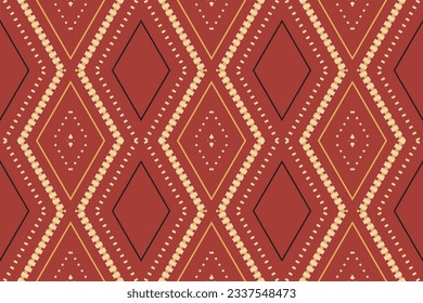 Ikat Seamless Pattern Embroidery Background. Ikat Aztec Geometric Ethnic Oriental Pattern traditional.aztec Style Abstract Vector illustration.design for Texture,fabric,clothing,wrapping,sarong.