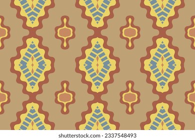 Ikat Seamless Pattern Embroidery Background. Ikat Patterns Geometric Ethnic Oriental Pattern Traditional. Ikat Aztec Style Abstract Design for Print Texture,fabric,saree,sari,carpet.