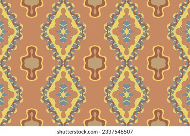 Ikat Seamless Pattern Embroidery Background. Ikat Patterns Geometric Ethnic Oriental Pattern traditional.aztec Style Abstract Vector design for Texture,fabric,clothing,wrapping,sarong.