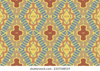 Ikat Seamless Pattern Embroidery Background. Ikat Pattern Geometric Ethnic Oriental Pattern traditional.aztec Style Abstract Vector illustration.design Texture,fabric,clothing,wrapping,sarong.