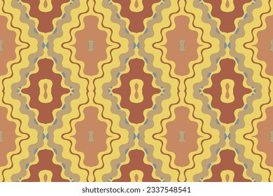 Fondo De Bordado Del Patrón Ikat De Seamless. Patrón oriental geométrico de marco Ikat tradicional.azteca estilo Abstract Ilustración vectorial.diseño para textura, tela, ropa, envoltura, sarong.