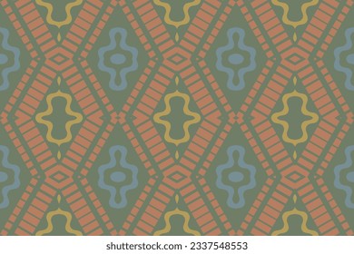 Ikat Seamless Pattern Embroidery Background. Ikat Flower Geometric Ethnic Oriental Pattern traditional.aztec Style Abstract Vector illustration.design for Texture,fabric,clothing,wrapping,sarong.
