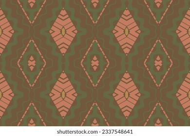 Ikat Seamless Pattern Embroidery Background. Ikat Background Geometric Ethnic Oriental Pattern traditional.aztec Style Abstract Vector design for Texture,fabric,clothing,wrapping,sarong.