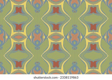 Ikat Seamless Pattern Embroidery Background. Ikat Triangle Geometric Ethnic Oriental Pattern Traditional. Ikat Aztec Style Abstract Design for Print Texture,fabric,saree,sari,carpet.